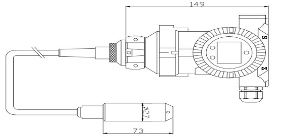 BHZ93420-III سنسور سطح مایع فرستنده 0.1% دقت سنسور سطح آب 4 20ma 1