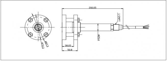 BH93420-WS فرستنده سطح آب 4-20mA سنسور سطح مایع OEM با فلنج ثابت 0