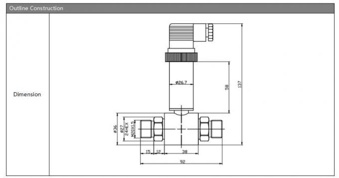 1/2NPT لوله انتقال دهنده فشار فرقی 4-20mA انتقال دهنده فشار Dpt 0