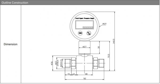 SS304 فشار سنج دیجیتال -100kPa ~ 20MPa فشار سنج دیفرانسیل دیجیتال 0