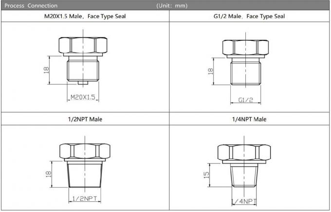 SS304 فشار سنج دیجیتال -100kPa ~ 20MPa فشار سنج دیفرانسیل دیجیتال 1